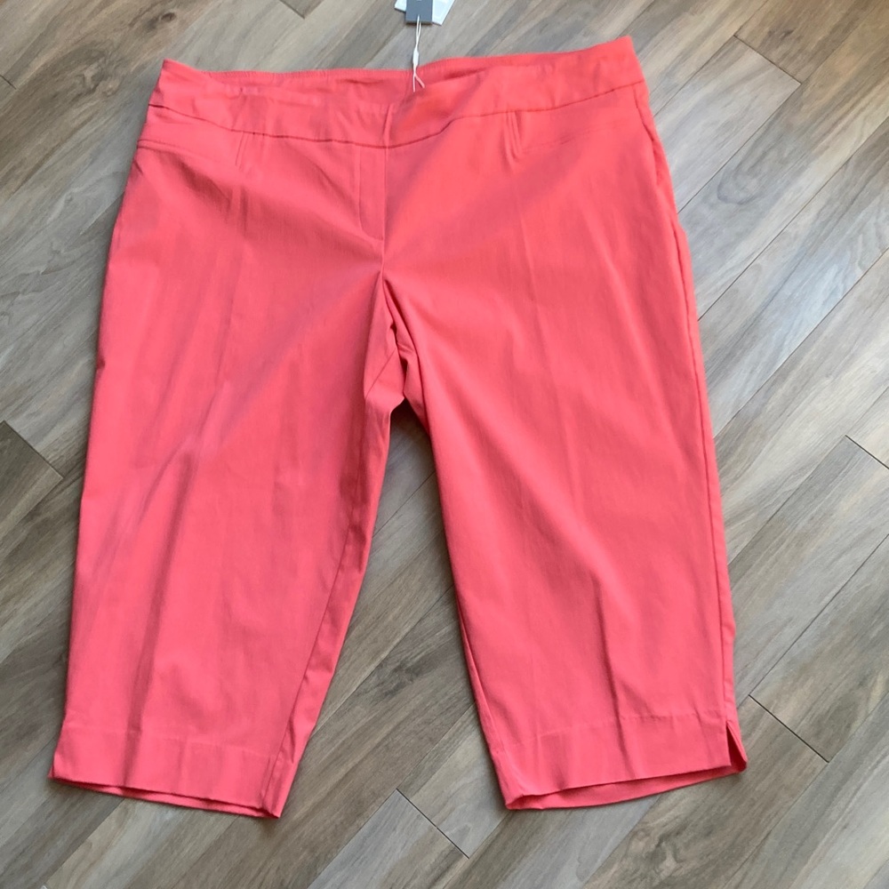 Zac & Rachel Mid-Rise Wide Crop Pant with stretch sugar coral 24W - Picture 10 of 17